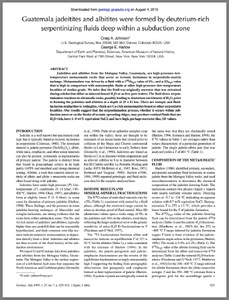 Guatemala jadeitites and albitites were formed by deuterium-rich serpentinizing fluids deep within a subduction-channel